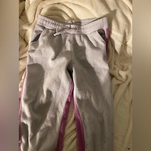 fuzzy sweatpants | purple and white | tel gear | size 14-16